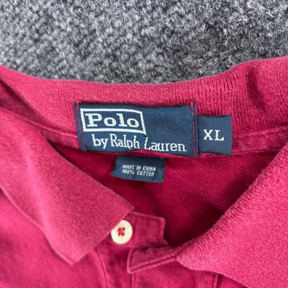 Polo Ralph Lauren Polo Shirt Mens XL Red Short Sleeve Classic Fit Blue Pony Logo